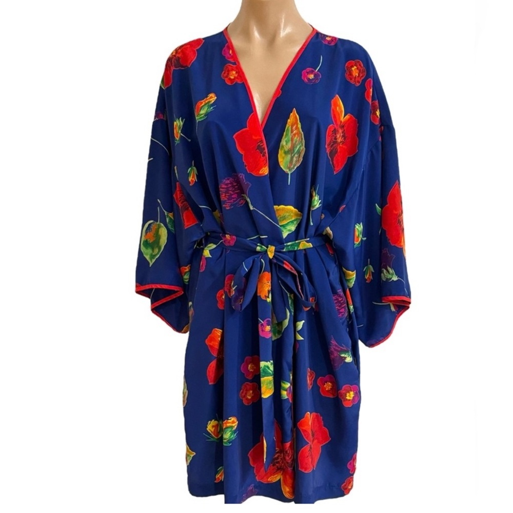 EUC- Vintage Natorious Floral Shortie Robe- w/POCKETS & Different Belt